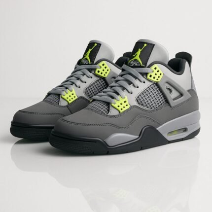 ⚡Jorden 4 Neon 95 - Ash Light Green Edition -Premium Retro Mid-Cut Sneakers – Street Legend Reimagined - Replica⚡